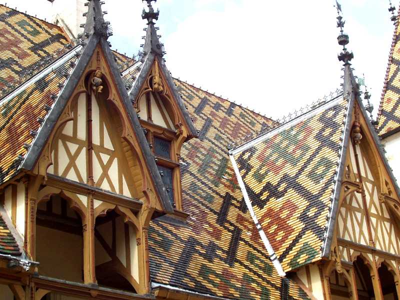 Beaune is the capital of the French Burgandy
wine vineyard country that produces red wine, white wine and sparkling wine