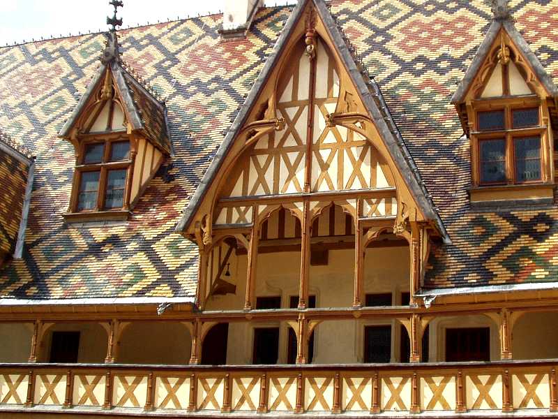 Beaune is the capital of the French Burgandy
wine vineyard country that produces red wine, white wine and sparkling wine