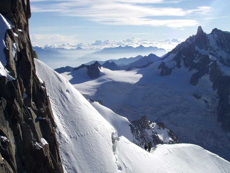 Aretes in Mountain areas are glaciers erosion features great for winter mountaineering