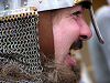Military History - Norman Warrior's helmet with nose protection and chain mail