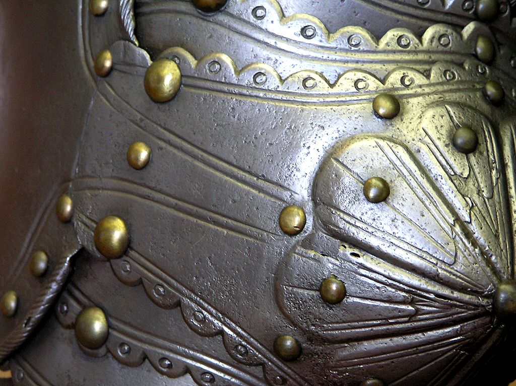 The elbow joint on a Knight's Suit of armour 